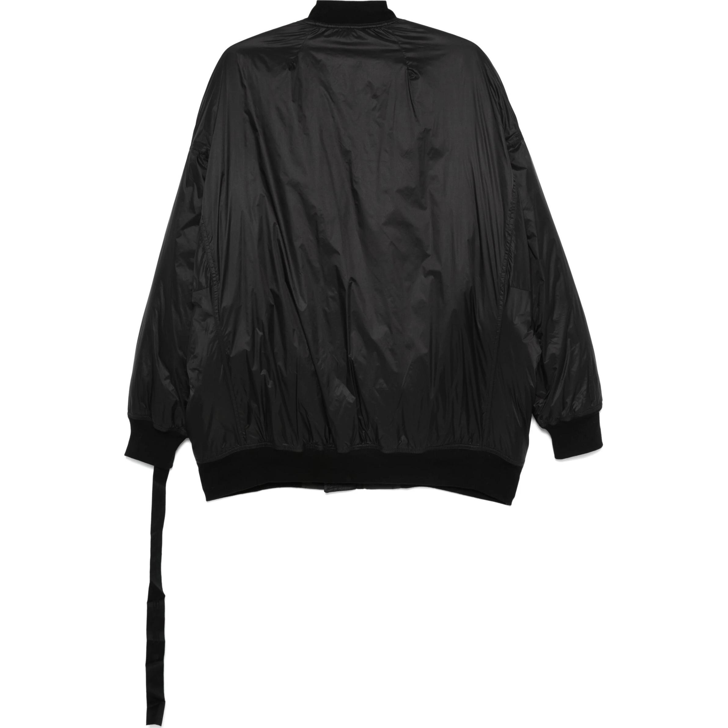 Lookbook Rick Owens DRKSHDW 黑色宽松落肩拉链飞行夹克. DU02D2776NP-09