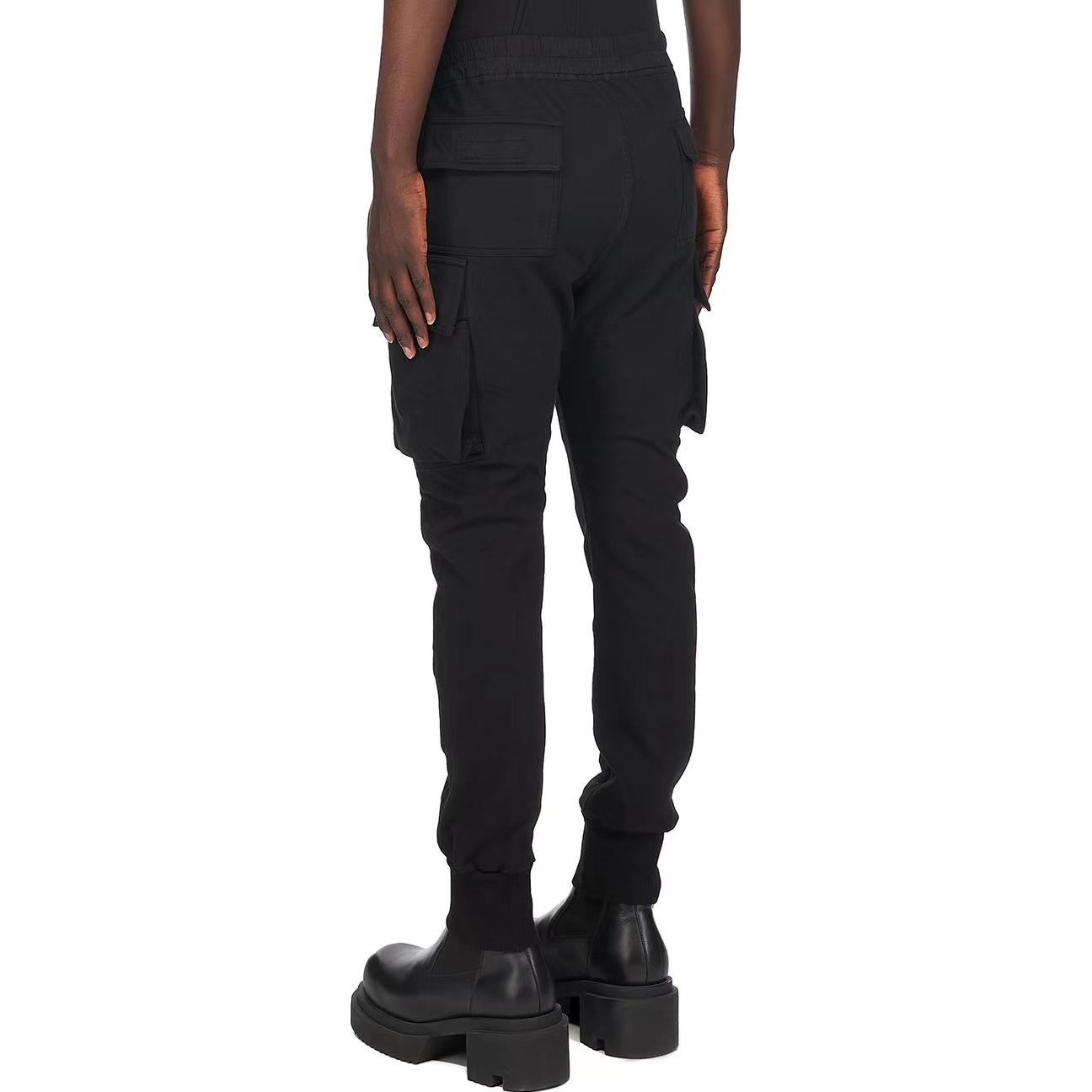 Shop Rick Owens DRKSHDW 黑色纯色系带休闲裤 DU01C6386RIG-09