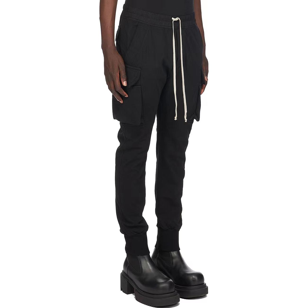 Purchase Rick Owens DRKSHDW 黑色纯色系带休闲裤 DU01C6386RIG-09