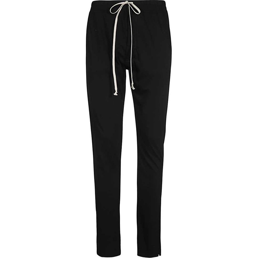 Rick Owens DRKSHDW  Black Solid Cotton Drawstring Straight-Leg Pants DU02C5392RN-09