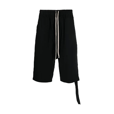 Rick Owens DRKSHDW Black Solid Drawstring Pocket Shorts DU01C6368-RN-09