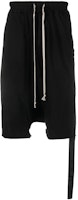 Rick Owens DRKSHDW Black Solid Drop-Crotch Drawstring Shorts DU01C6380RN Rick Owens DRKSHDW Black Solid Drop-Crotch Drawstring Shorts DU01C6380RN
