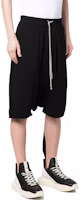 Shop Rick Owens DRKSHDW 黑色低擺抽繩短褲 DU01C6380RN