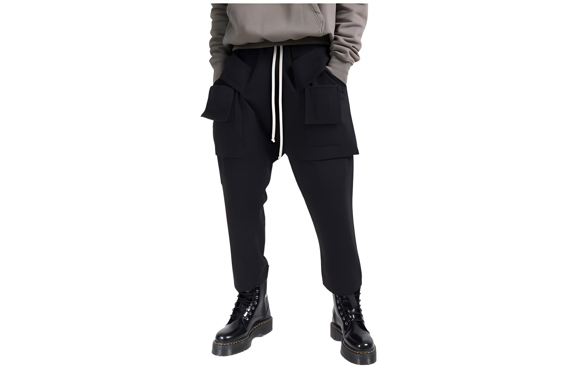 Rick Owens DRKSHDW  Black Straight-Leg Casual Cargo Pants DU02A3371RIG-09