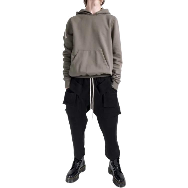 Lookbook Rick Owens DRKSHDW Seluar Kargo Santai Kaki Lurus Hitam DU02A3371RIG-09