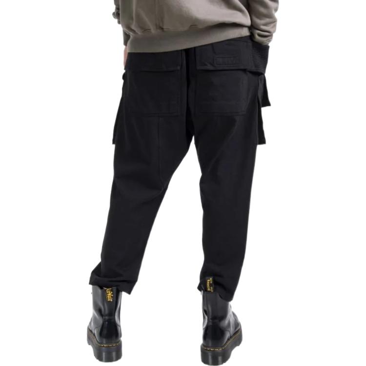 Shop Rick Owens DRKSHDW Seluar Kargo Santai Kaki Lurus Hitam DU02A3371RIG-09