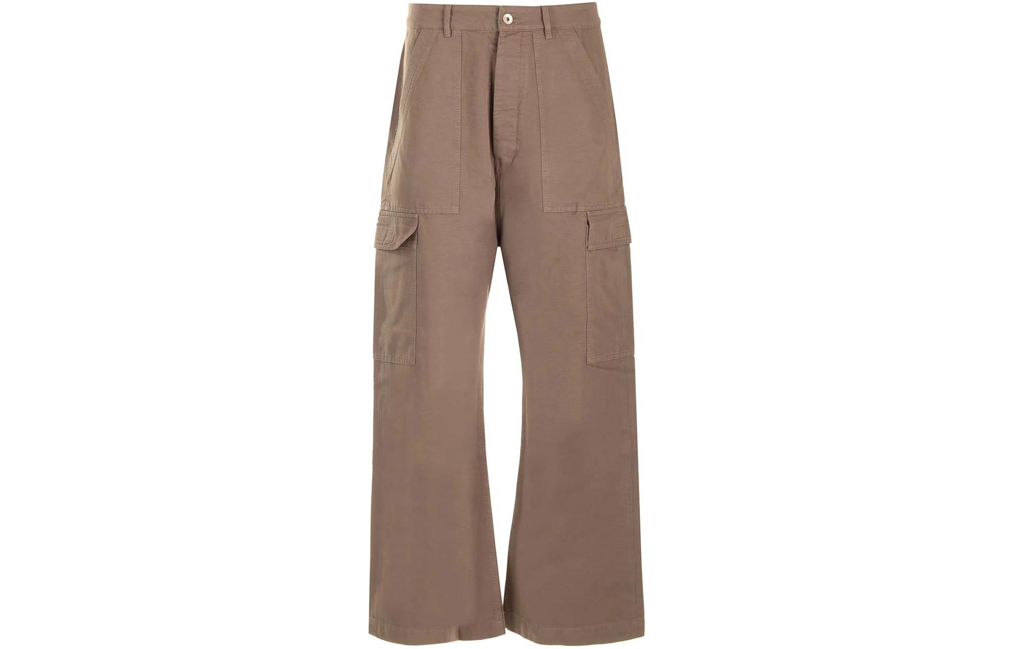 Order Rick Owens DRKSHDW Seluar Cargo Coklat Straight Fit Warna Solid. DU01D1354CB-34