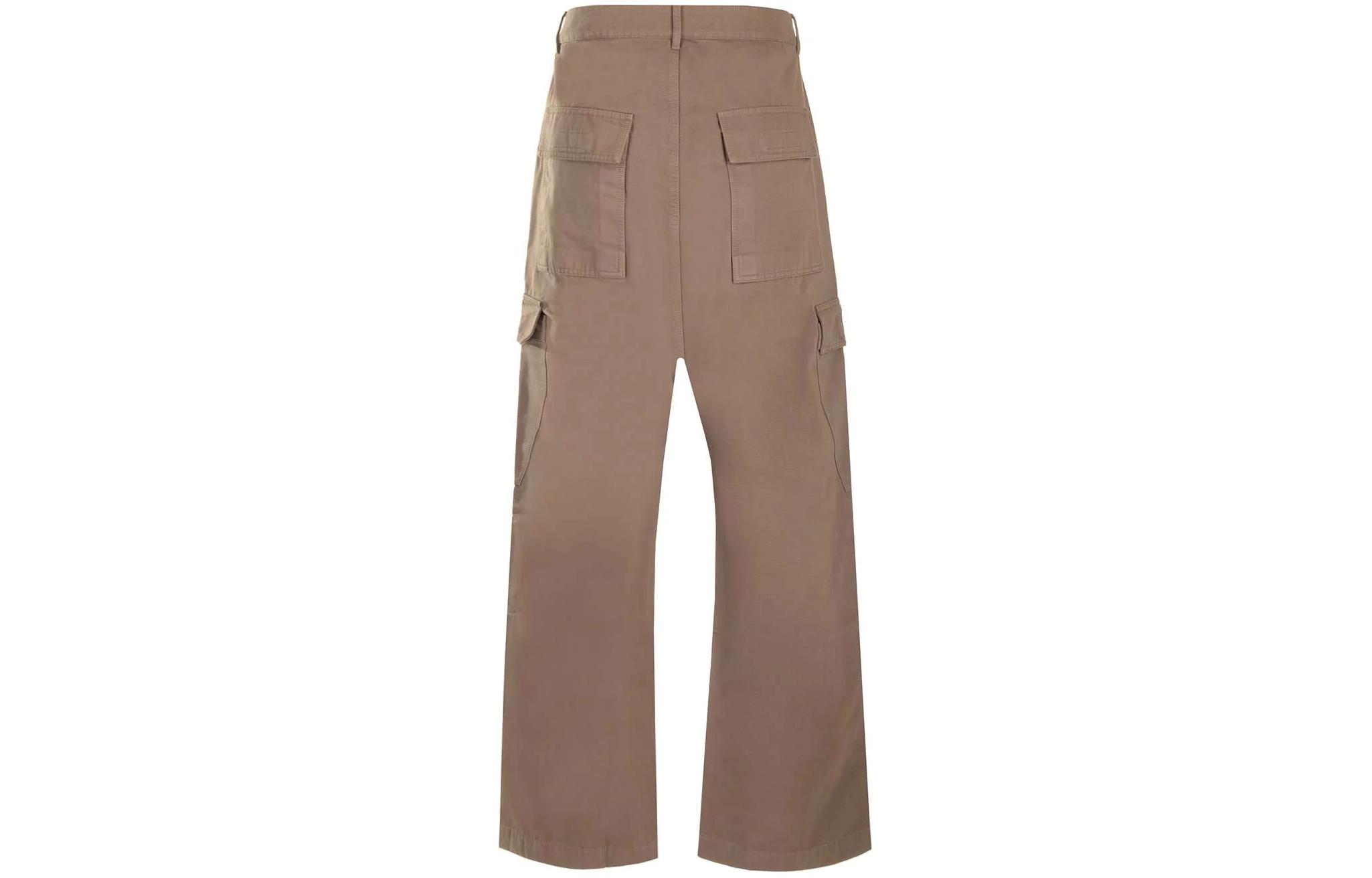 Lookbook Rick Owens DRKSHDW Seluar Cargo Coklat Straight Fit Warna Solid. DU01D1354CB-34