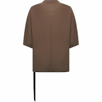 Lookbook Rick Owens DRKSHDW Brown Oversized Solid Ribbed Crewneck T-Shirt. DU01E3259RN-34