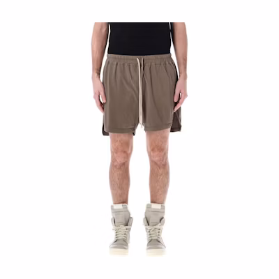 Rick Owens DRKSHDW Brown Plain Loose Fit Casual Shorts with Pockets. DU01D1367RN-34
