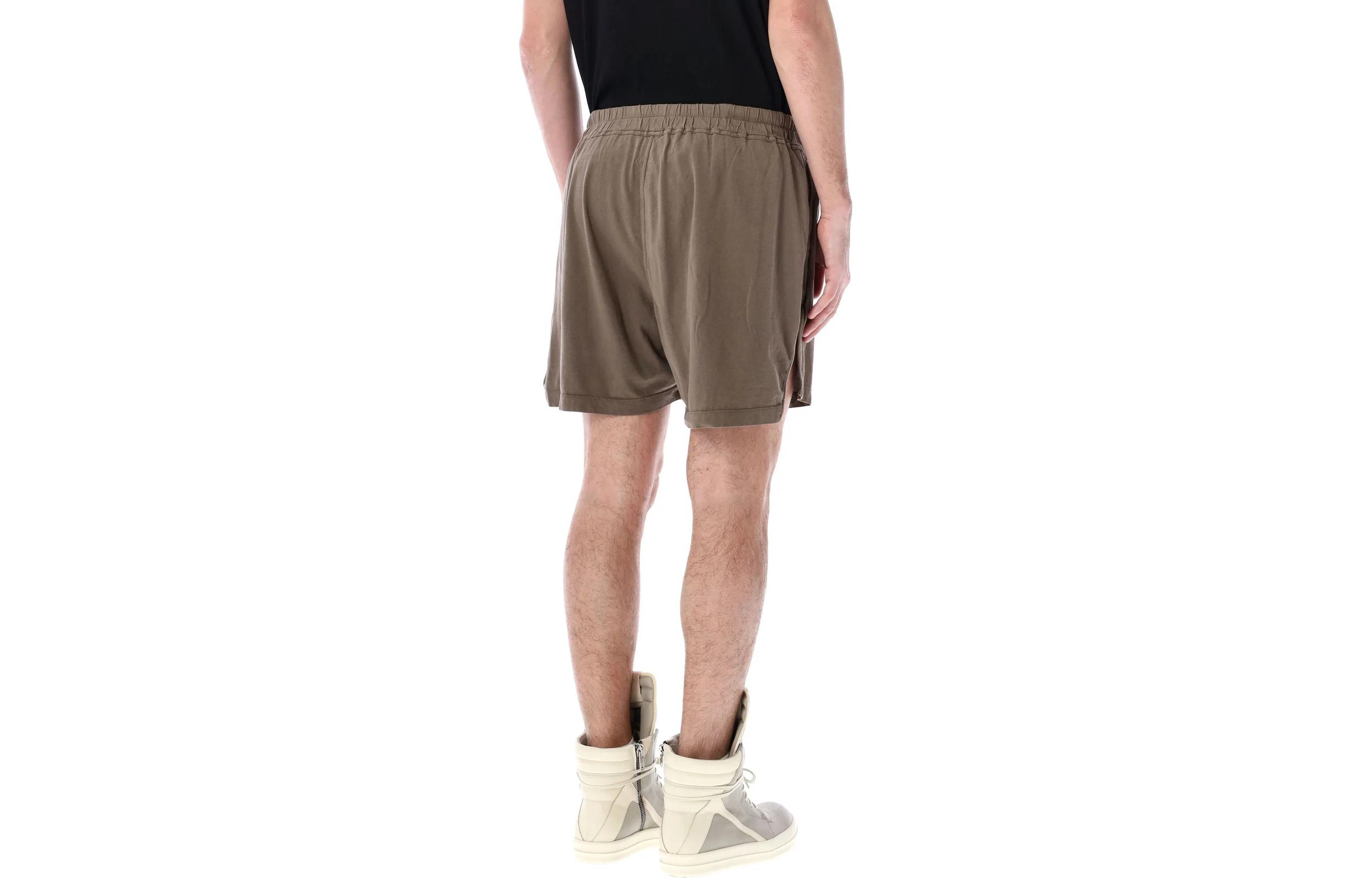 Lookbook Rick Owens DRKSHDW Celana Pendek Coklat Longgar Santai dengan Saku. DU01D1367RN-34