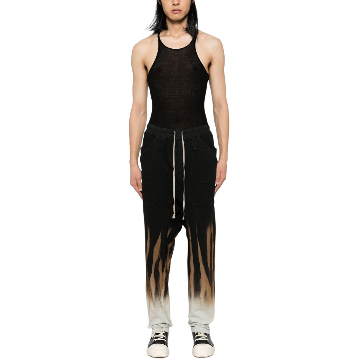 Shop Rick Owens DRKSHDW  Colorblock Mid-Rise Knit Joggers Multicolor. DU02D2370FSUN-0983