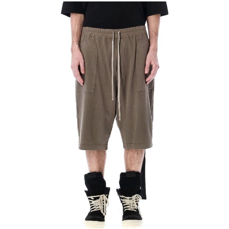 Lookbook Rick Owens DRKSHDW Celana Pendek Drawstring dengan Desain Saku Spliced. DU01C6368RIG-34