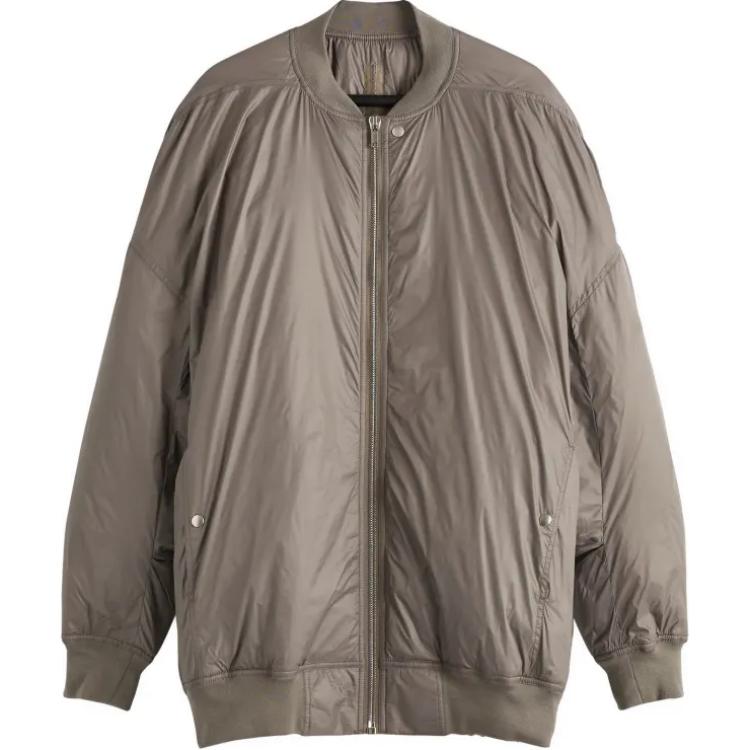Order Rick Owens DRKSHDW Jaket Bomber Abu-Abu Dust dengan Kerah Baseball. DU02D2776NP-34