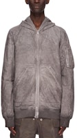 Rick Owens DRKSHDW Gray Zip Hoodie Bomber Jacket. DU01E3772PF-78 Rick Owens DRKSHDW Gray Zip Hoodie Bomber Jacket. DU01E3772PF-78