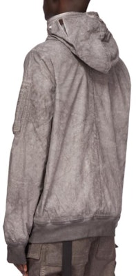 Rick Owens DRKSHDW 灰色拉链连帽飞行夹克外套. DU01E3772PF-78 Lookbook Rick Owens DRKSHDW 灰色拉链连帽飞行夹克外套. DU01E3772PF-78