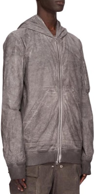 Rick Owens DRKSHDW 灰色拉链连帽飞行夹克外套. DU01E3772PF-78 Shop Rick Owens DRKSHDW 灰色拉链连帽飞行夹克外套. DU01E3772PF-78