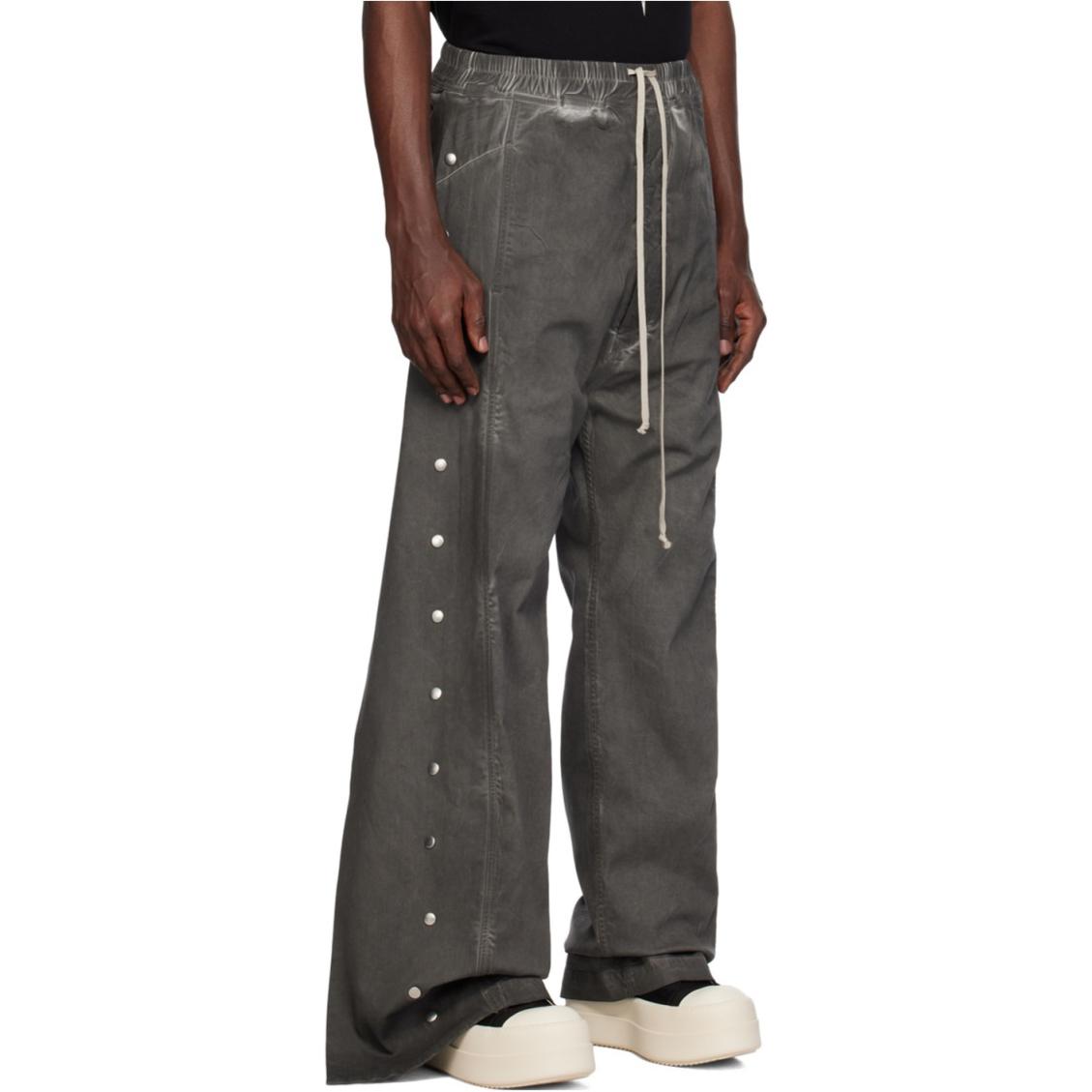 Lookbook Rick Owens DRKSHDW Celana Wide-Leg Elastis Abu-Abu Kancing. DU01D1377SCF78