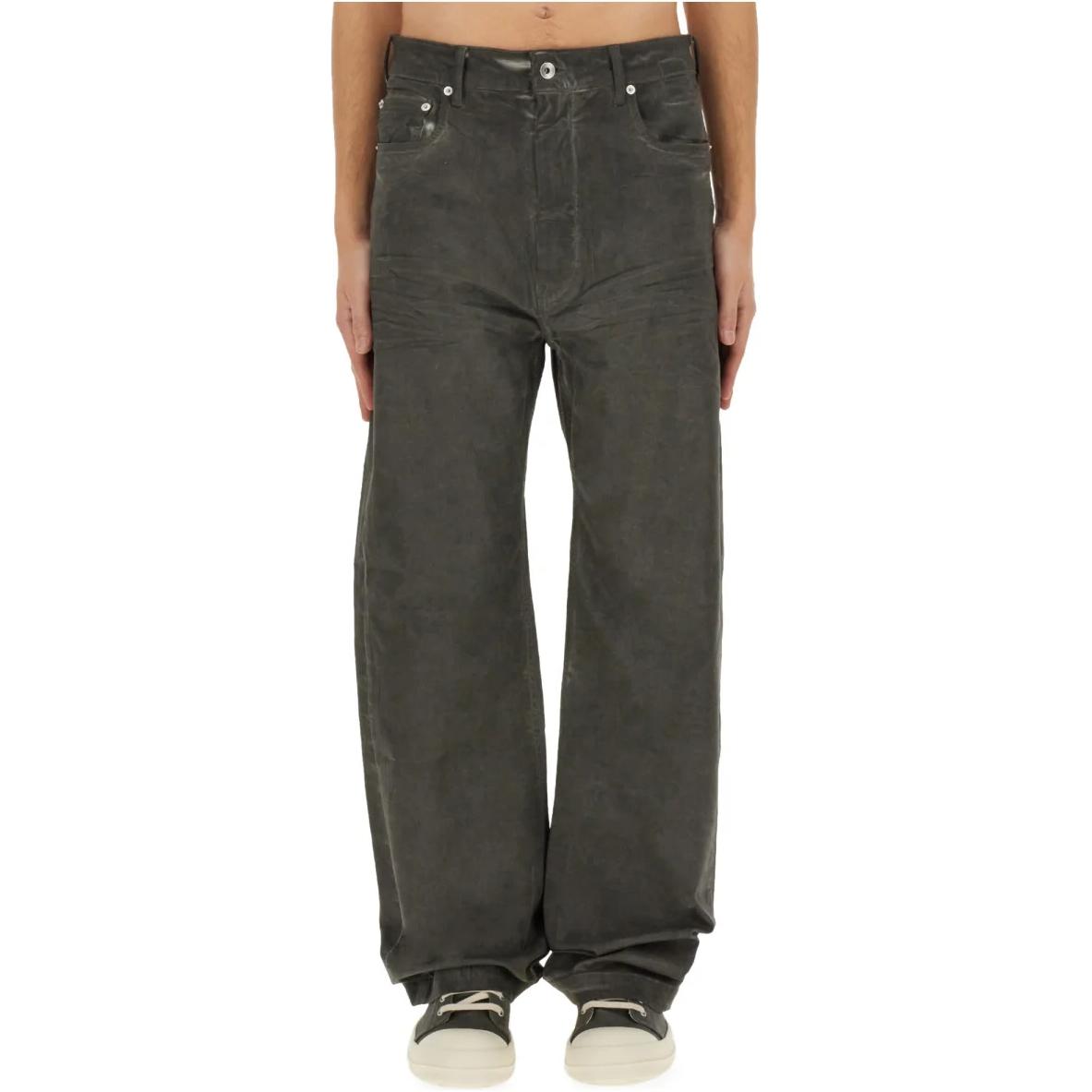 Rick Owens DRKSHDW  High-Waisted Loose Fit Straight Pants Gray. DU01D1351SCF-78