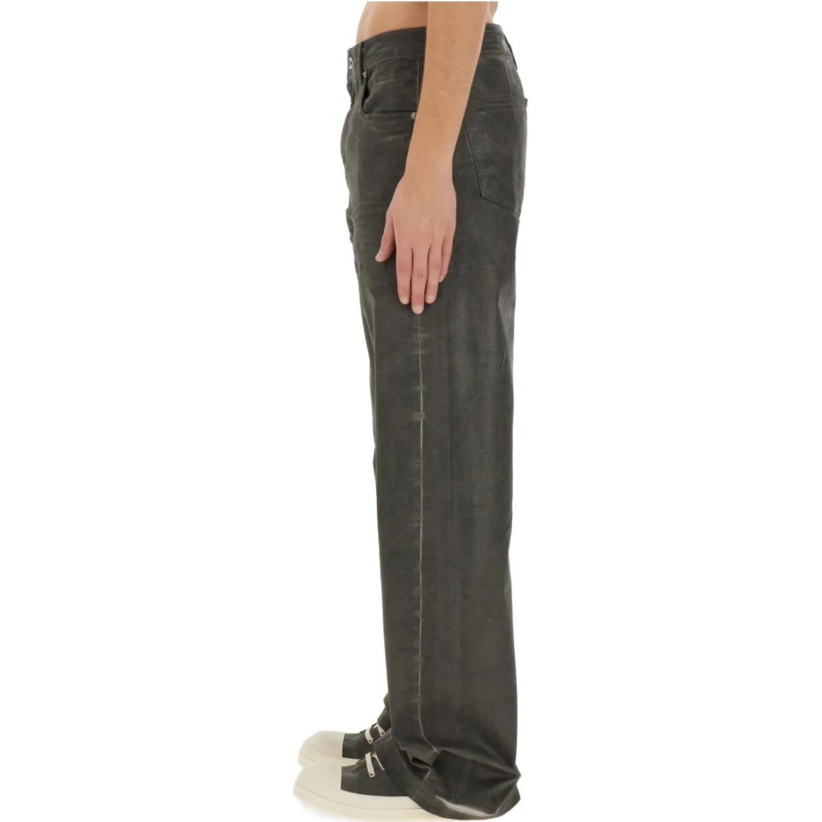 Shop Rick Owens DRKSHDW 高腰寬鬆直筒長褲 灰色 DU01D1351SCF-78