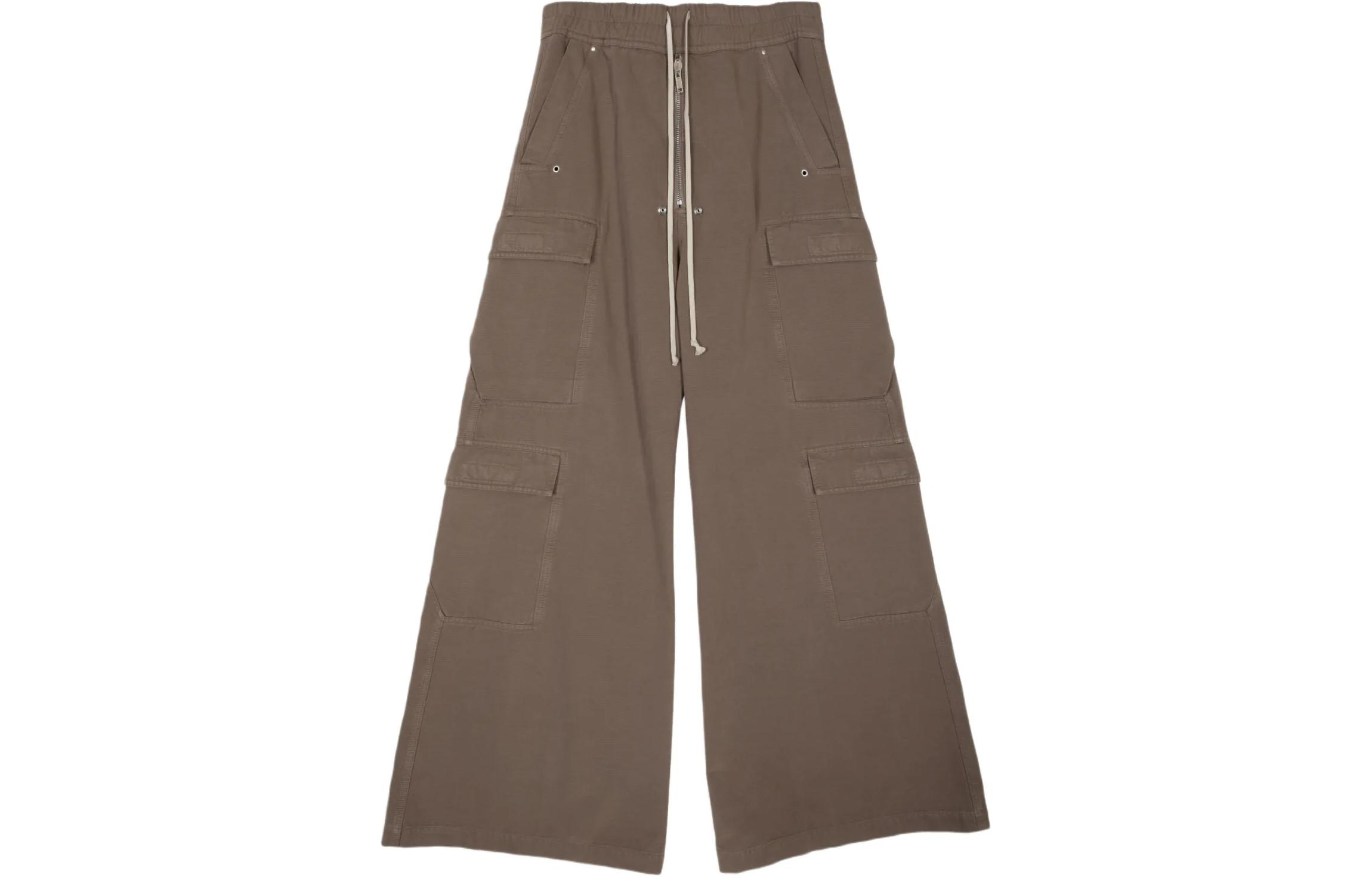 Rick Owens DRKSHDW  Loose Fit High-Waisted Cargo Pants Mud Grey. DU01D1398CB-34