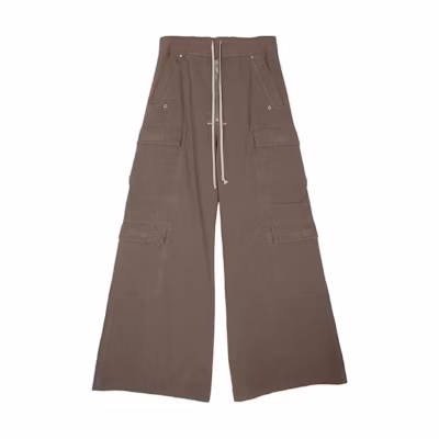 Rick Owens DRKSHDW Loose Fit High-Waisted Cargo Pants Mud Grey. DU01D1398CB-34