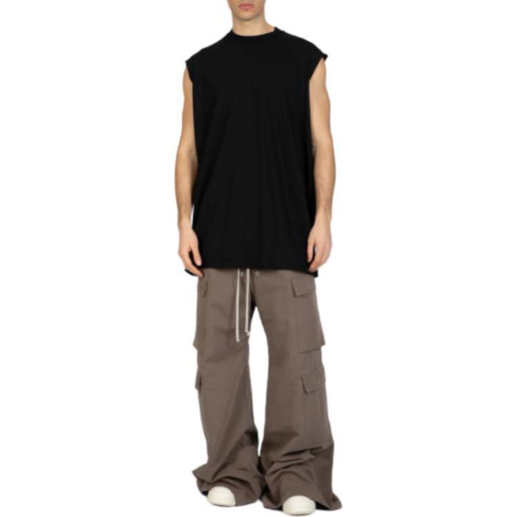 Lookbook Rick Owens DRKSHDW Seluar Kargo Loose Fit High-Waisted Kelabu Lumpur. DU01D1398CB-34