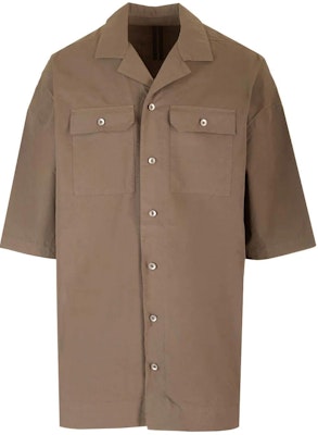 Rick Owens DRKSHDW 宽松短袖衬衫 灰棕色休闲版型 DU01D1290P-34 Order Rick Owens DRKSHDW 宽松短袖衬衫 灰棕色休闲版型 DU01D1290P-34