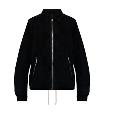 Rick Owens DRKSHDW Solid Black Zip-Up Collared Long Sleeve Jacket DU02D2783MO-09