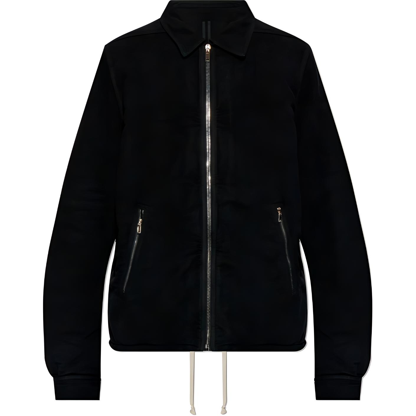 Order Rick Owens DRKSHDW 纯黑色拉链翻领长袖夹克 DU02D2783MO-09