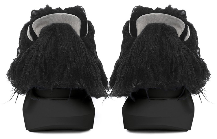Shop Rick Owens DRKSHDW 'Strobe Abstract Faux Fur Hitam' DU02B4842FF-999