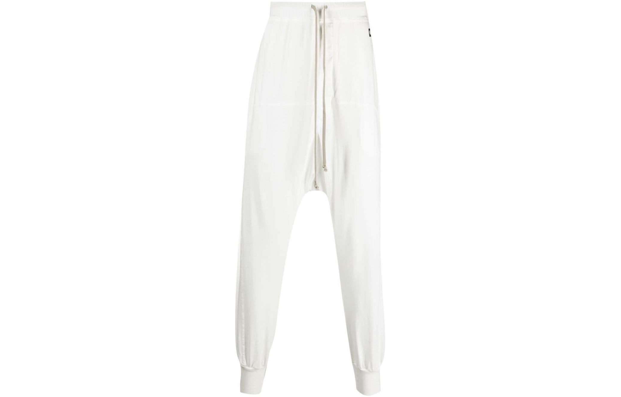 Rick Owens DRKSHDW  White Drawstring Sweatpants Solid Color Casual. DU21S2395RN