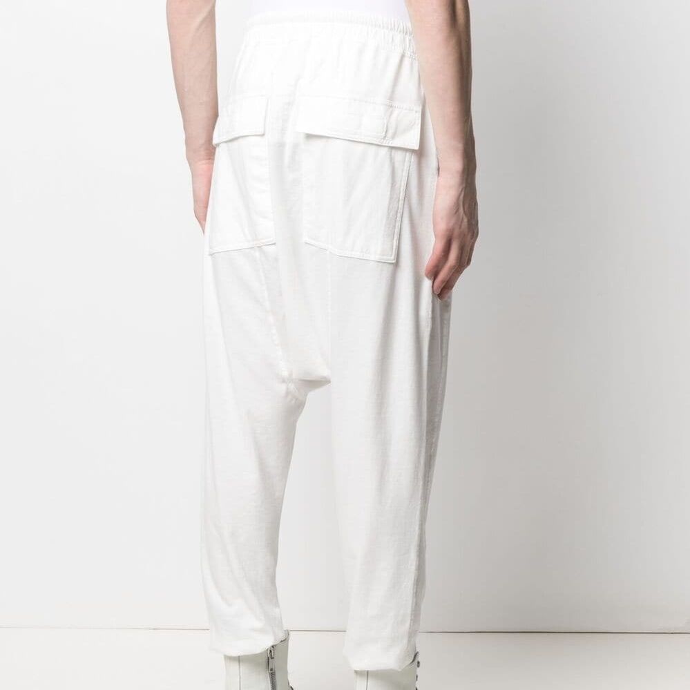 Shop Rick Owens DRKSHDW 白色抽绳休闲长裤基础款. DU21S2395RN