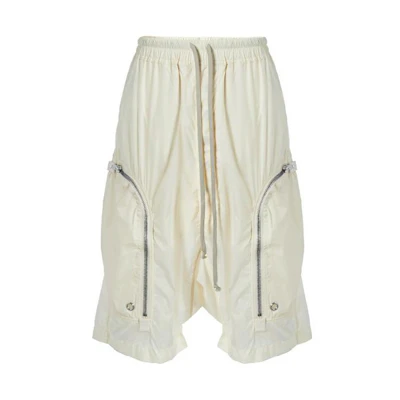 Rick Owens DRKSHDW White Relaxed Elastic Waist Casual Shorts. DU01B7384-ND21