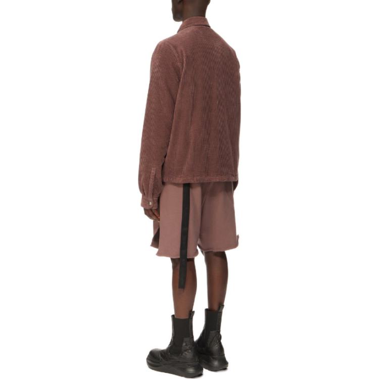 Purchase Rick Owens DRKSHDW 酒红色修身长袖拉链夹克带领子 DU02C5783HC-43