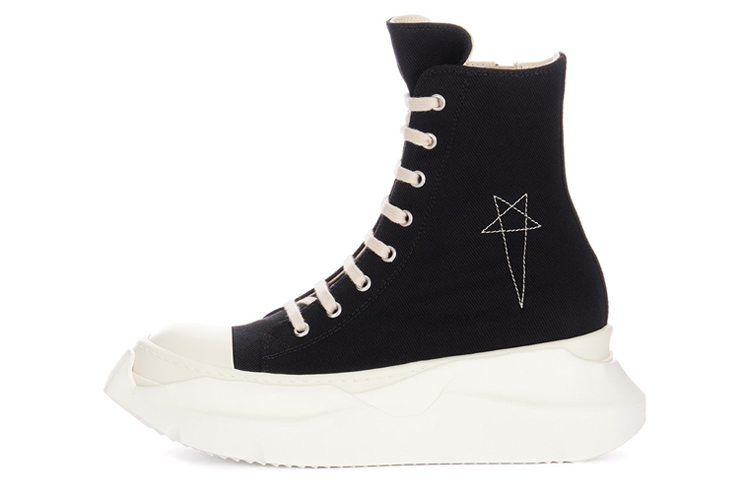 Rick Owens DRKSHDW Abstract High Top Embroidered Pentagram 'Black' DU01C6840DQEM4-9811
