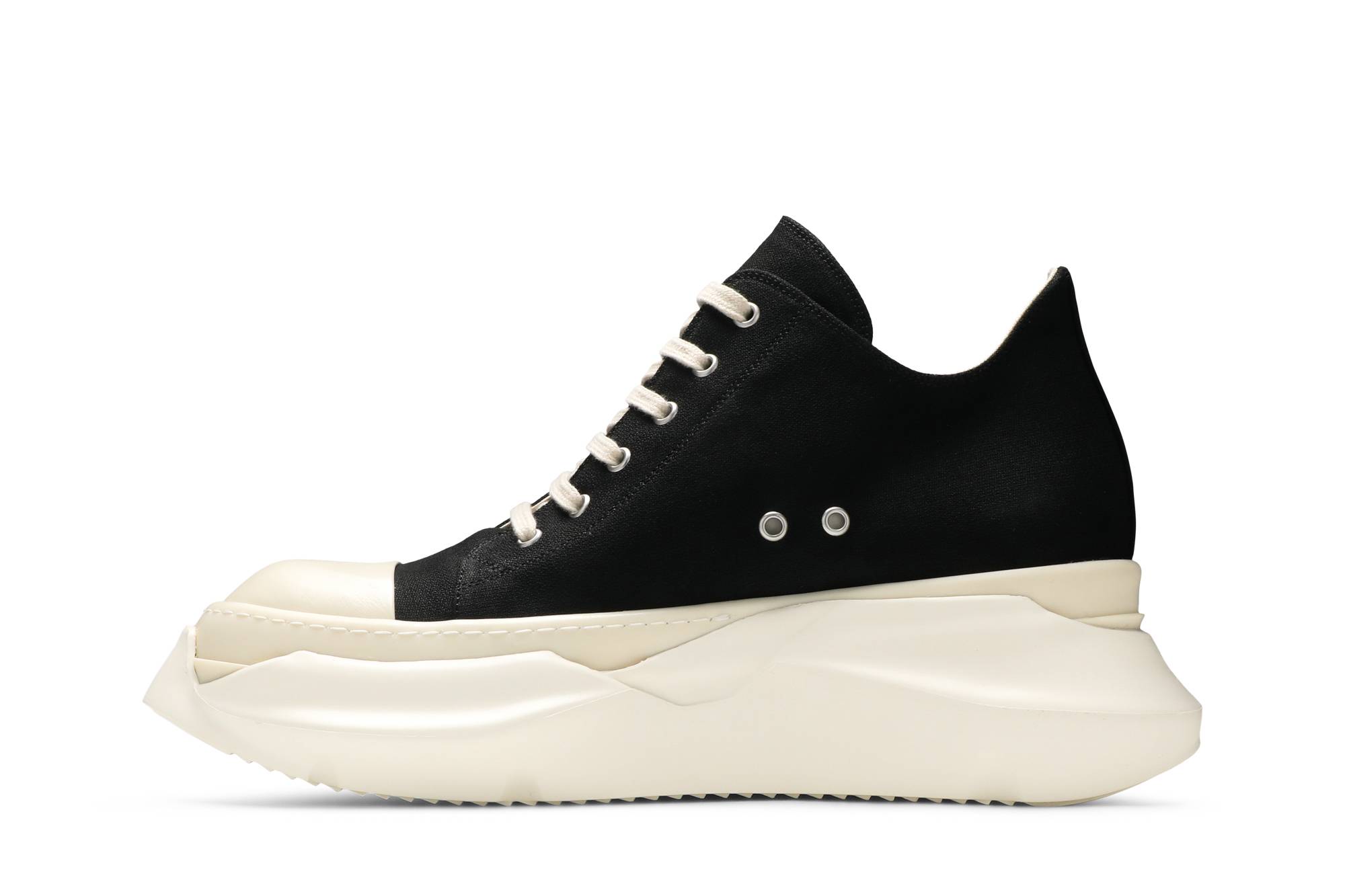 Lookbook Rick Owens DRKSHDW Abstract Low 'Black Milk' Sepatu Hitam Putih DU21S2842-TNAP-91111