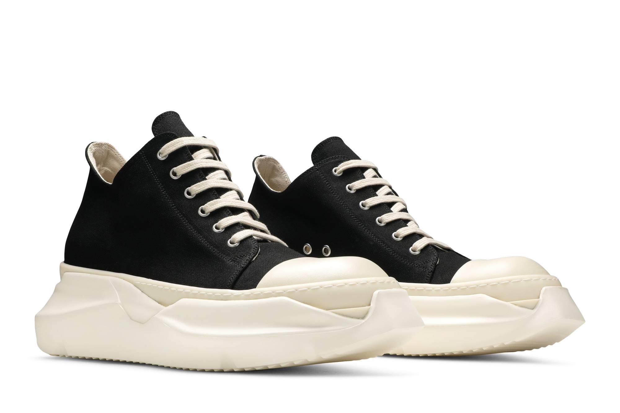 Cheap Rick Owens DRKSHDW Abstract Low 'Black Milk' Sepatu Hitam Putih DU21S2842-TNAP-91111