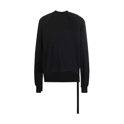 Rick Owens DRKSHDW Asymmetric Hem Cotton Sweatshirt Black DU02A3263RN-09