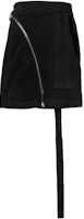 Rick Owens DRKSHDW Asymmetric Zip Mini Skirt Black DS01C6346SBB-09 Rick Owens DRKSHDW Asymmetric Zip Mini Skirt Black DS01C6346SBB-09