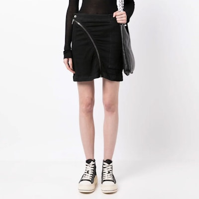 Rick Owens DRKSHDW 不对称拉链迷你裙 黑色 DS01C6346SBB-09 Lookbook Rick Owens DRKSHDW 不对称拉链迷你裙 黑色 DS01C6346SBB-09