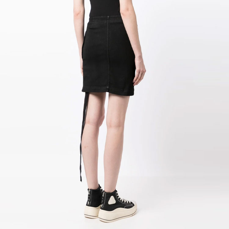 Shop Rick Owens DRKSHDW 不对称拉链迷你裙 黑色 DS01C6346SBB-09