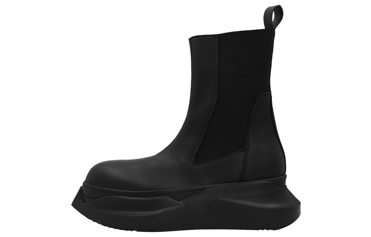 Rick Owens DRKSHDW Beatle Chelsea Boots 'Abstract Black Elastic Ankle'
