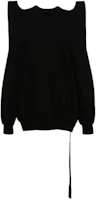Rick Owens DRKSHDW Black Asymmetric Long Sleeve Crewneck Sweatshirt Mens DU01D1272F-09 Rick Owens DRKSHDW Black Asymmetric Long Sleeve Crewneck Sweatshirt Mens DU01D1272F-09