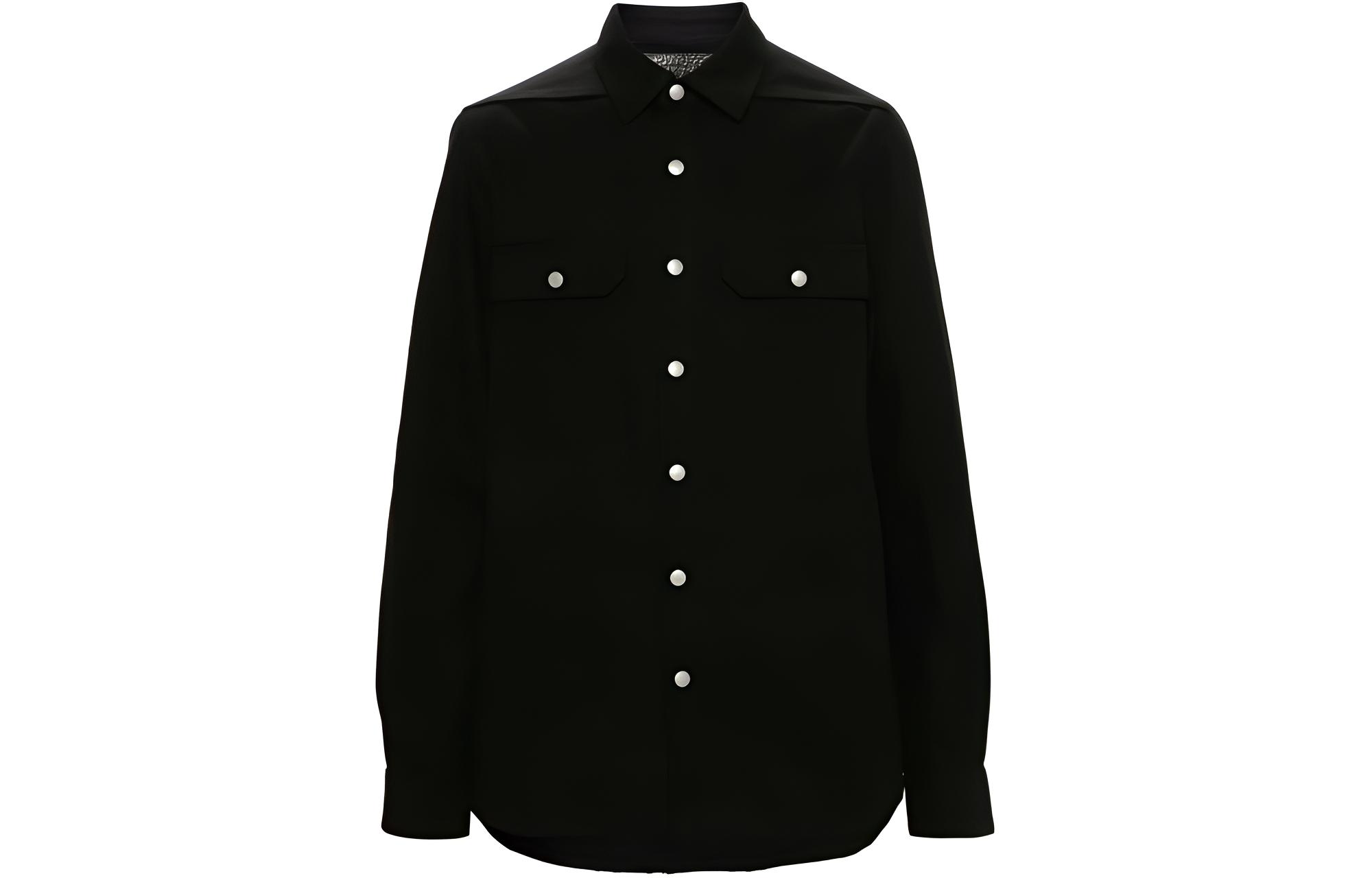 Rick Owens DRKSHDW Black Button-Up Denim Jacket for Men DL01D5795HBLKJP-09