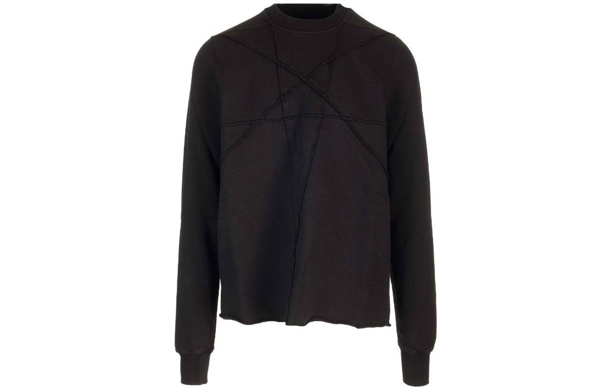 Rick Owens DRKSHDW Black Crewneck Pullover Sweatshirt Long Sleeve Plain DU01D1279FET1-09