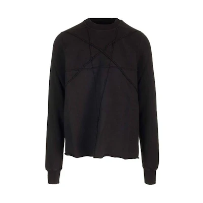 Rick Owens DRKSHDW Black Crewneck Pullover Sweatshirt Long Sleeve Plain DU01D1279FET1-09