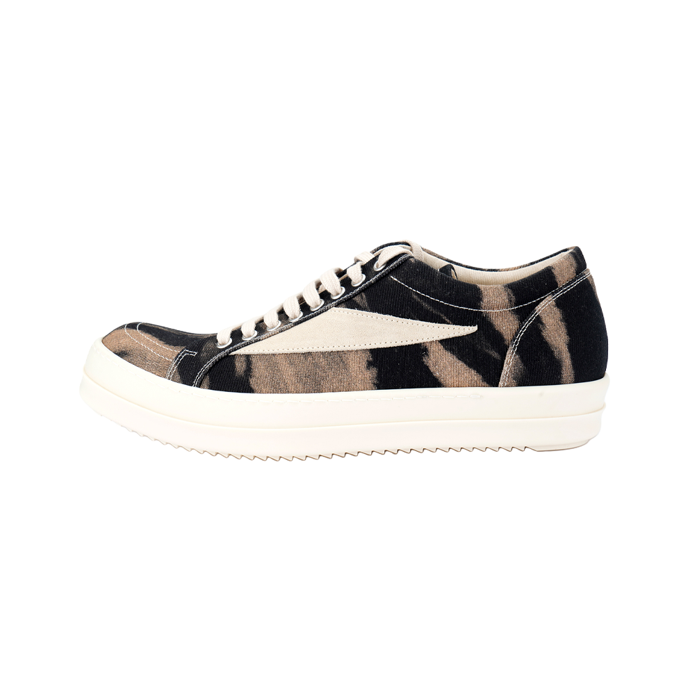 Rick Owens DRKSHDW Black Denim Low-Top Sneakers Lace-Up Round Toe DU02D2803DBSULV-98311