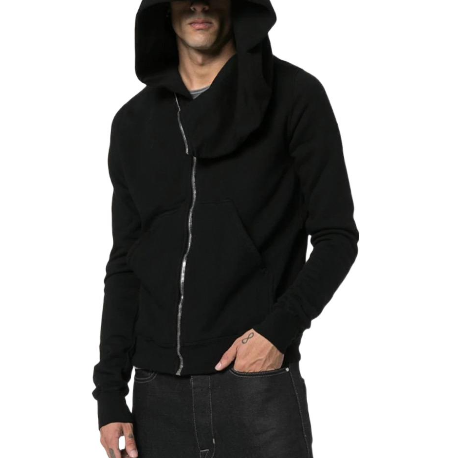 Shop Rick Owens DRKSHDW 黑色斜拉链连帽夹克外套 DU20F1286-F