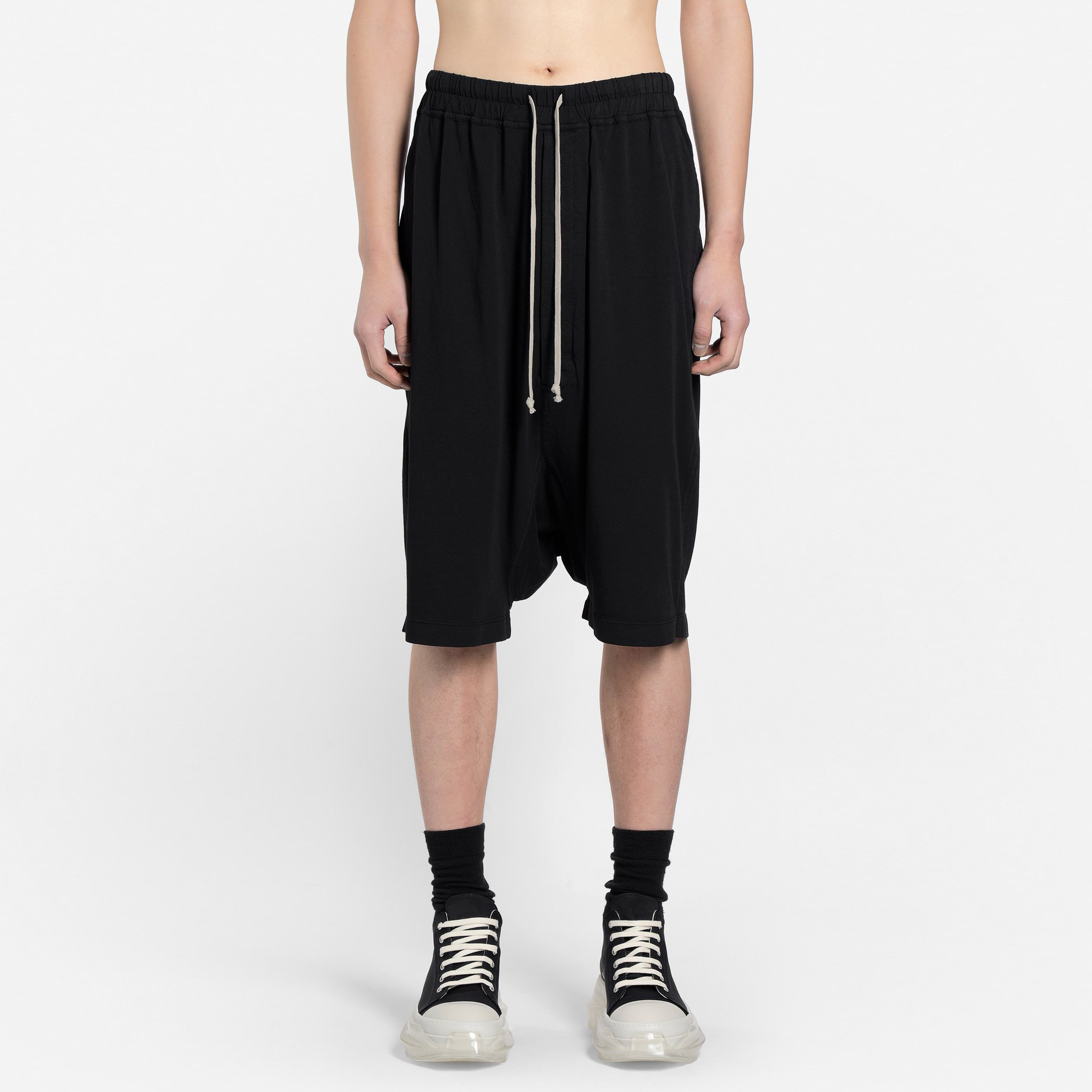Purchase Rick Owens DRKSHDW 黑色抽绳低裆哈伦短裤 男款 DU20S5380-RN